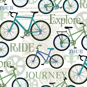 Bicycle Journey Blue and White