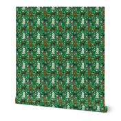 labradoodle christmas fabric - christmas dog, dog christmas fabric, labradoodle fabric, dogs -green