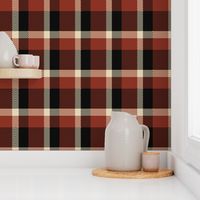 Checked Plaid in Red Sand Tan Black