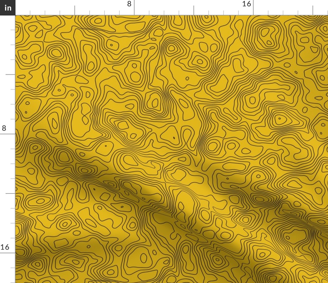 Topo Map - Seamless - Yellow
