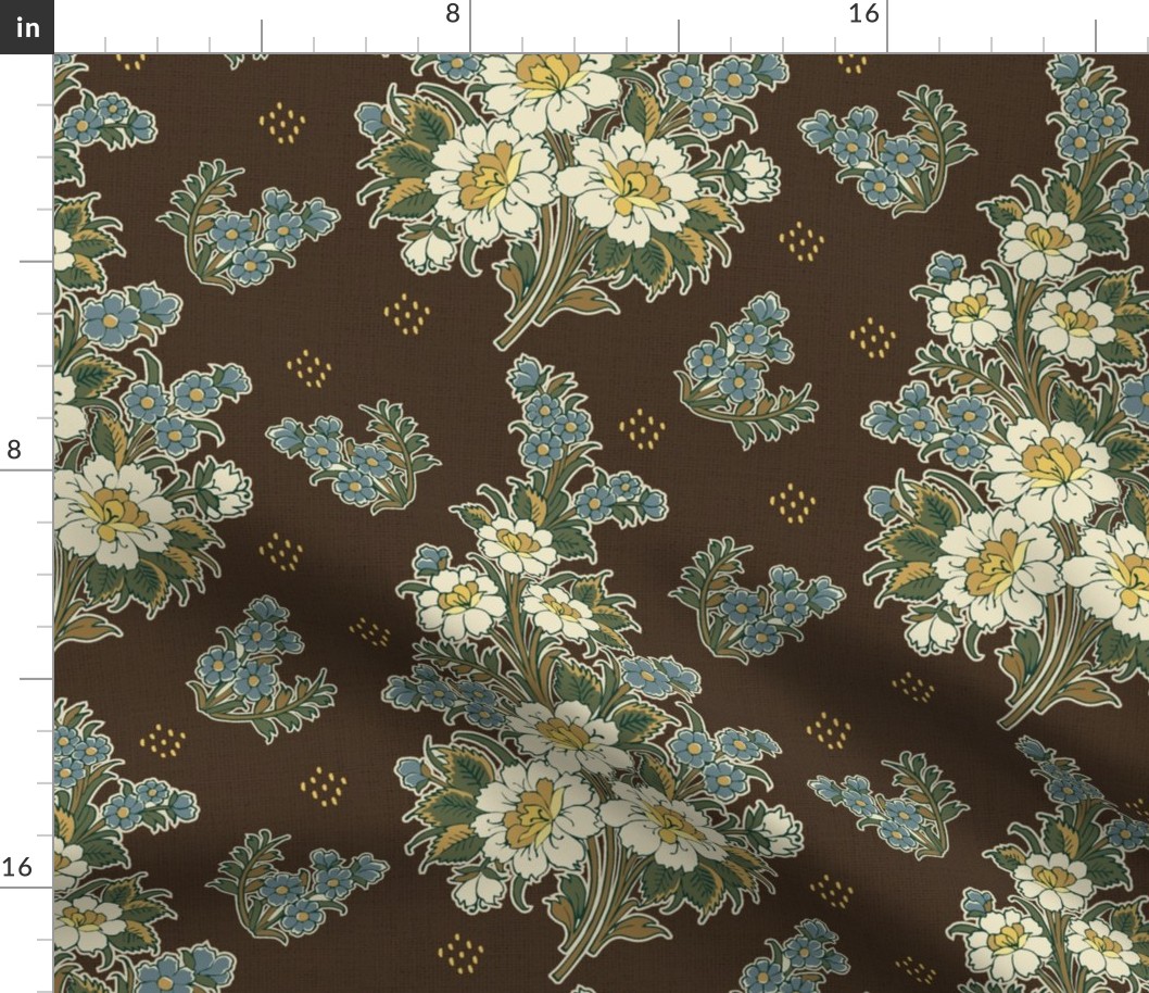 Indian Floral Chintz-Brown-Large