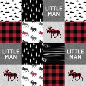 (4.5" scale) little man patchwork quilt top || buffalo plaid  C19BS