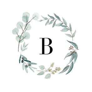 Eucalyptus letter b monogram blanket