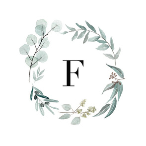 Eucalyptus letter f monogram blanket