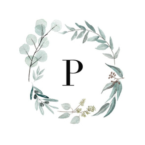 Eucalyptus letter p monogram blanket