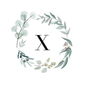 Eucalyptus letter x monogram blanket