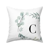 Eucalyptus letter c monogram blanket