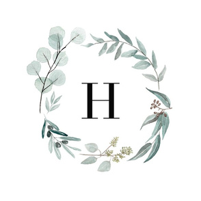 Eucalyptus letter h monogram blanket