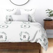 Eucalyptus letter r monogram blanket