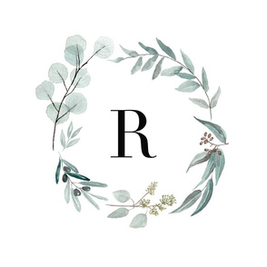 Eucalyptus letter r monogram blanket