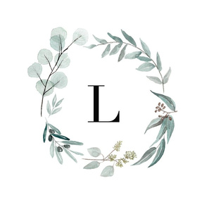 Eucalyptus letter l monogram blanket