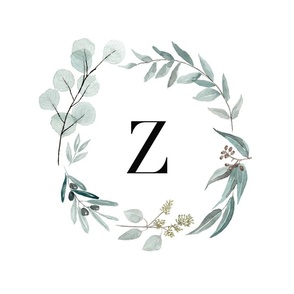 Eucalyptus letter z monogram blanket