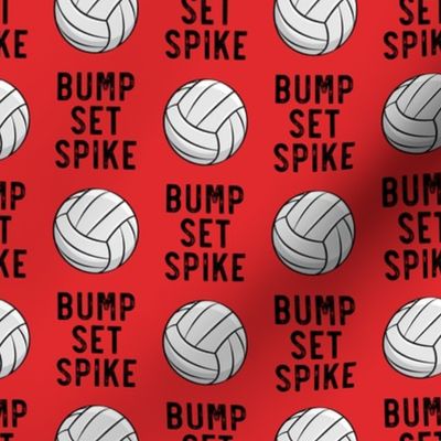 bump set spike - volleyball on red - LAD19