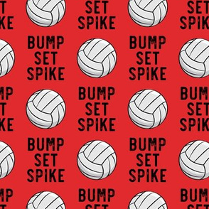 bump set spike - volleyball on red - LAD19