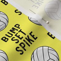 bump set spike - volleyball on yellow - LAD19