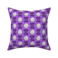 bump set spike - volleyball on purple - LAD19