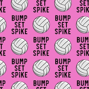 bump set spike - volleyball on pink - LAD19