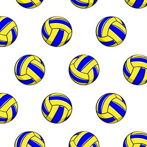 Volleyball - blue and yellow on white - LAD19