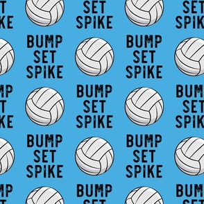 bump set spike - volleyball on blue - LAD19