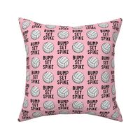 bump set spike - volleyball on light pink - LAD19