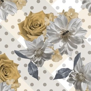 White and gold gentle flowers