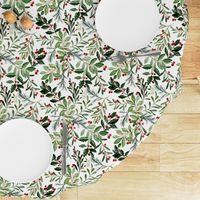 Mistletoe and Holly Christmas Florals // White