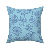 Dottet floral blue