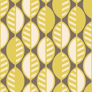 Modern Leaves-Stripes-Mustard