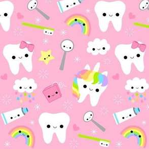LARGE Happy Unicorn Teeth - Pink