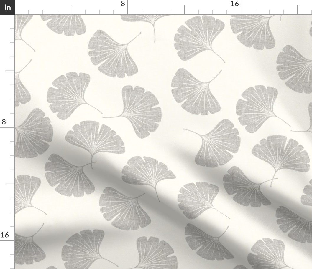 ginkgo leaves - grey - LAD19