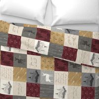 Always Quilt - maroon, cream, gold, grey (rotated)