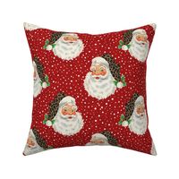 Retro Santa with Leopard hat- medium scale