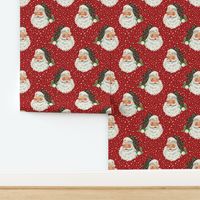 Retro Santa with Leopard hat- medium scale