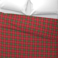Christmas Berry Red and Green Tartan with Beige and White Lineswith Double White Lines