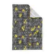 Kowhai flowers on plaid