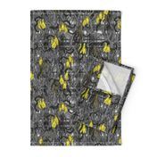 Kowhai flowers on plaid