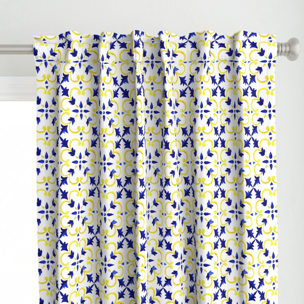  Azilejo Tiles Blue and Yellow