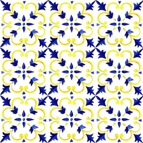  Azilejo Tiles Blue and Yellow