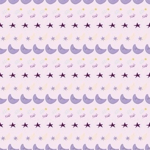Cute Galaxy Stars Moon Pattern lilac background