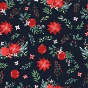 christmas florals pattern