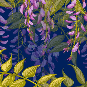 Large Wisteria Dream | Navy 