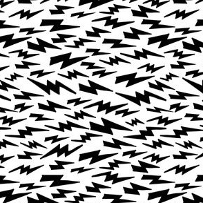 SMALL lightning bolt // black and white bw lightning bolt fabric halloween fabric andrea lauren design scary spooky comic book 