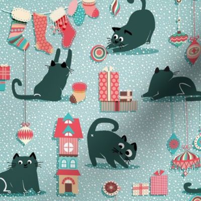 Normal scale • Vintage Christmas cats