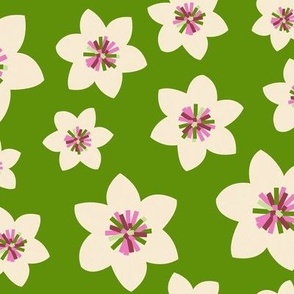 Normal scale • Boho flower - green background