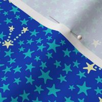 Zodiac constellations stars pattern in blue by Pippa Shaw