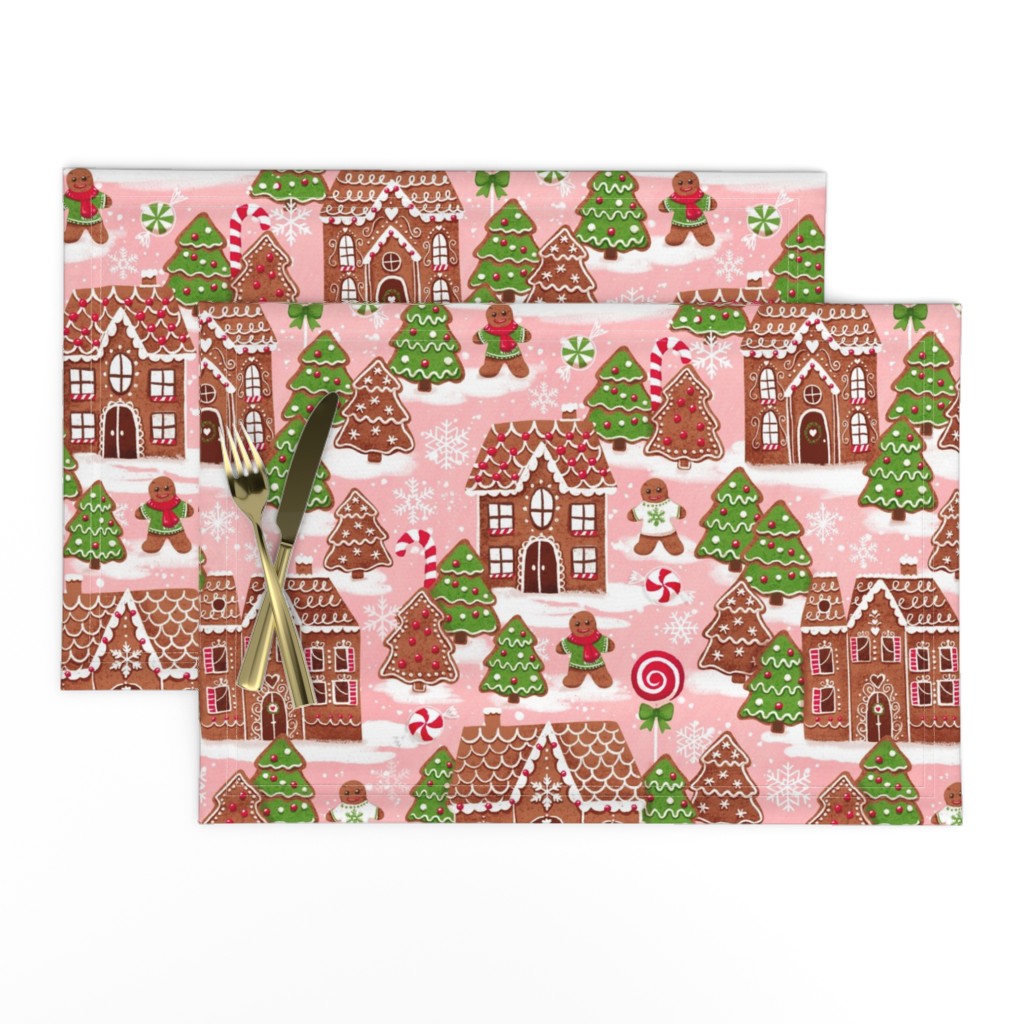 Christmas gingerbread houses fabric xmas fabric