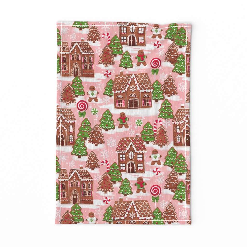 Christmas gingerbread houses fabric xmas fabric