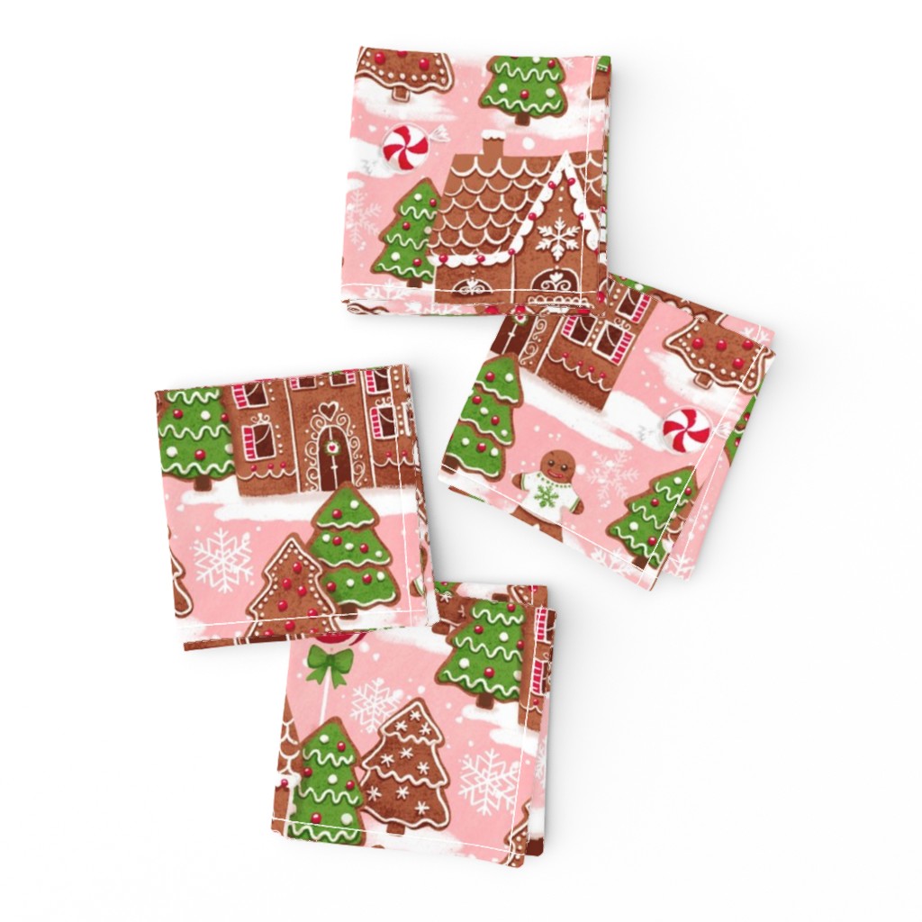 Christmas gingerbread houses fabric xmas fabric