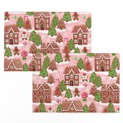 Christmas gingerbread houses fabric xmas fabric