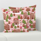 Christmas gingerbread houses fabric xmas fabric